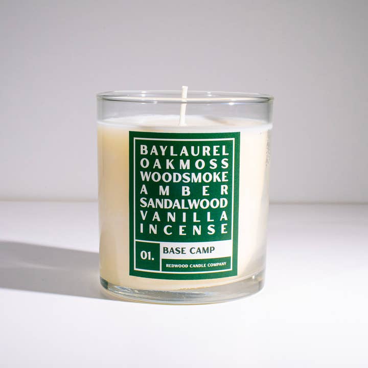 Base Camp 10oz Candle for wholesale by Redwood Candle Co.