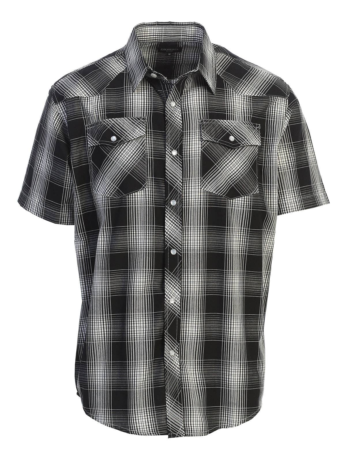 b-one inc - Wholesale Button Down Shirt - Men's - Men's Pearl Snap Button Down Plaid Short Sleeve Western Shirt13