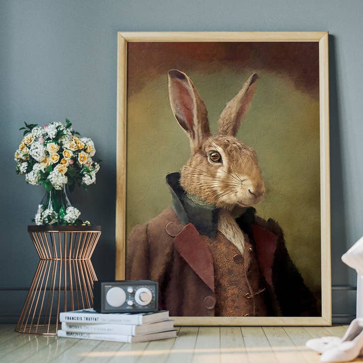 Ink & Drop - Wholesale Art Print - Hare Animal Head Print