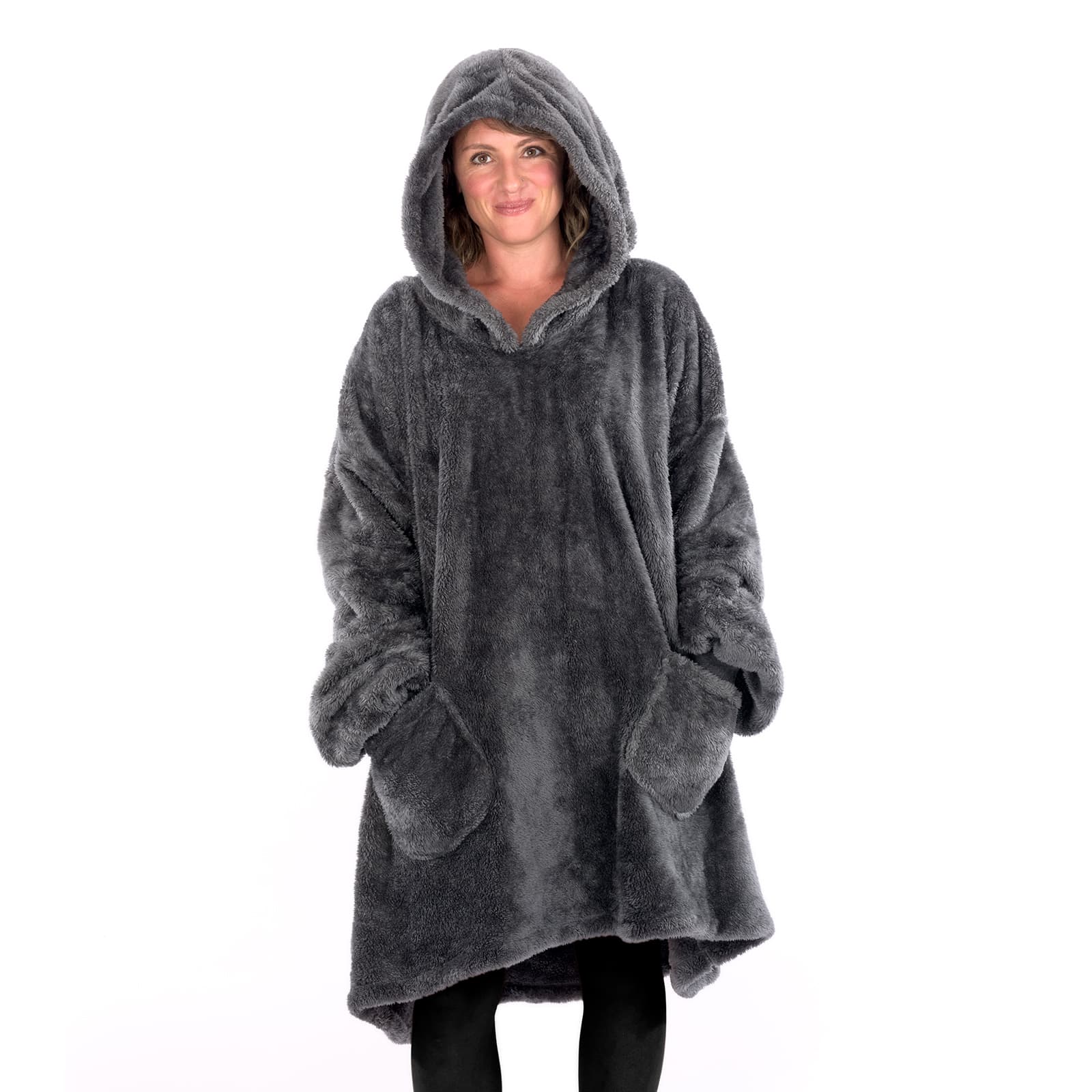 Wholesale Gifts Tomorrow - Wholesale Throw Blanket - Snug Rug Hoodie Wearable Oversized Hooded Blanket Slate Grey1