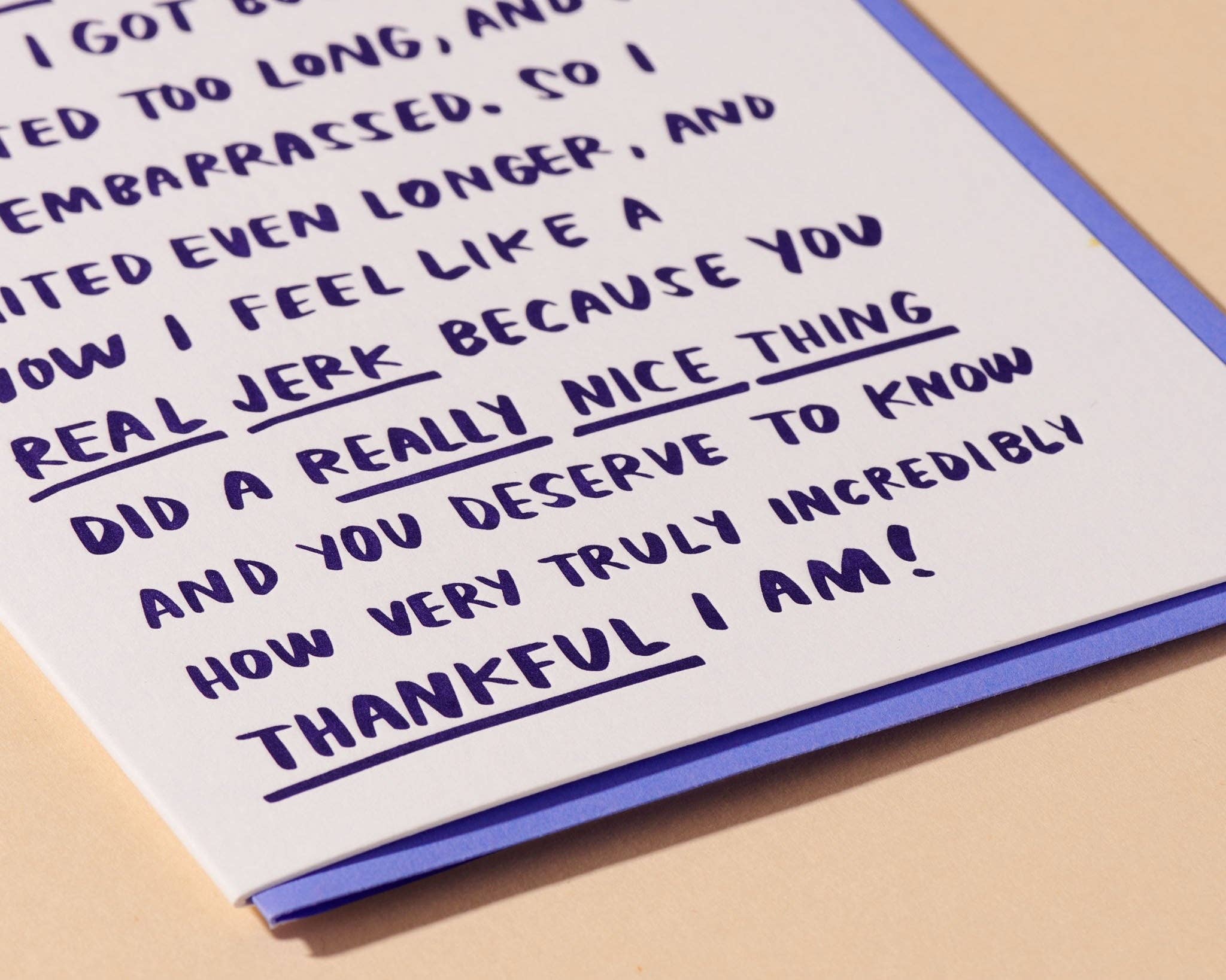 And Here We Are - Wholesale Thank You Card - Belated Rambling Thank You - Letterpress Card- Made in USA1