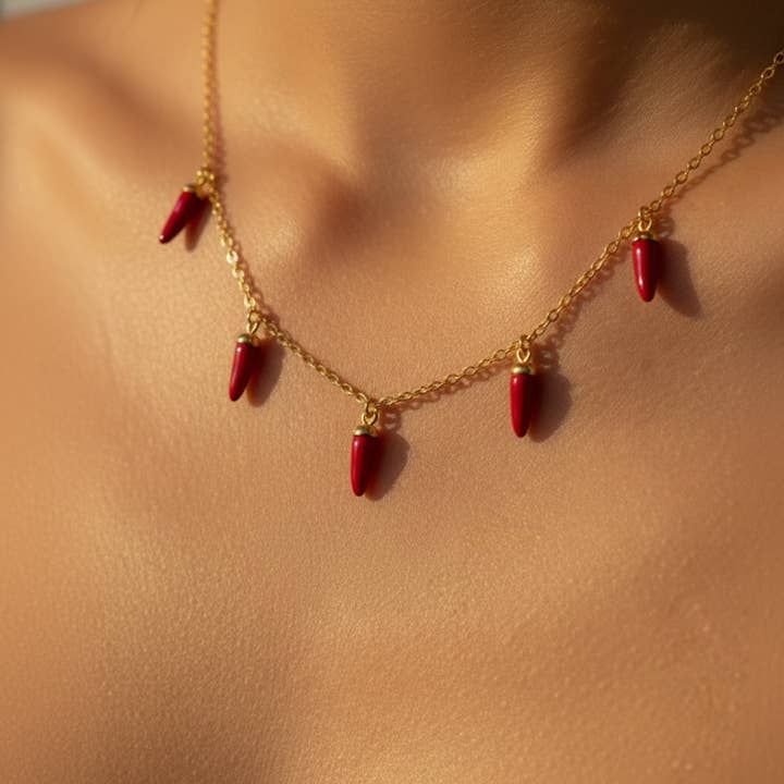 Chilli Chain Guldpläterat Halsband för wholesale av Fantastico Fans