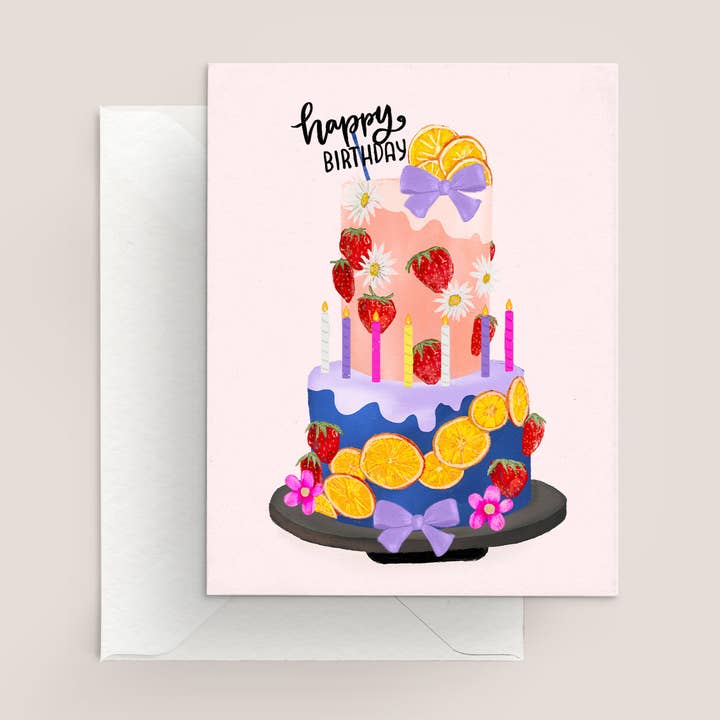 Happy Birthday Cake Card for wholesale by K. Jones