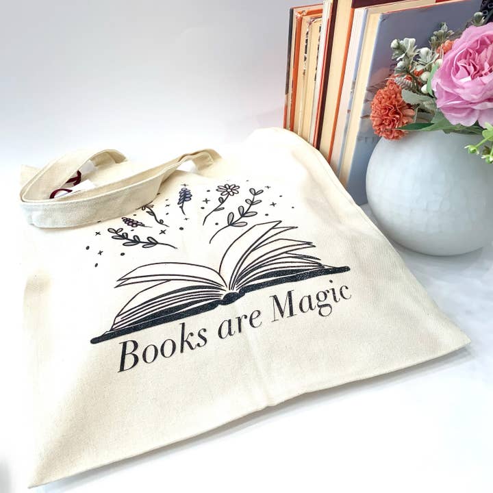 BOOKS ARE MAGIC ~ THE READER ~ FABRIC SHOPPING BAG ~ 100% COTTON for wholesale by Atisha Spiritual Shop