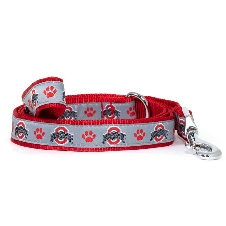 Ohio State Athletic O Paw Print Lead for wholesale by The Worthy Dog