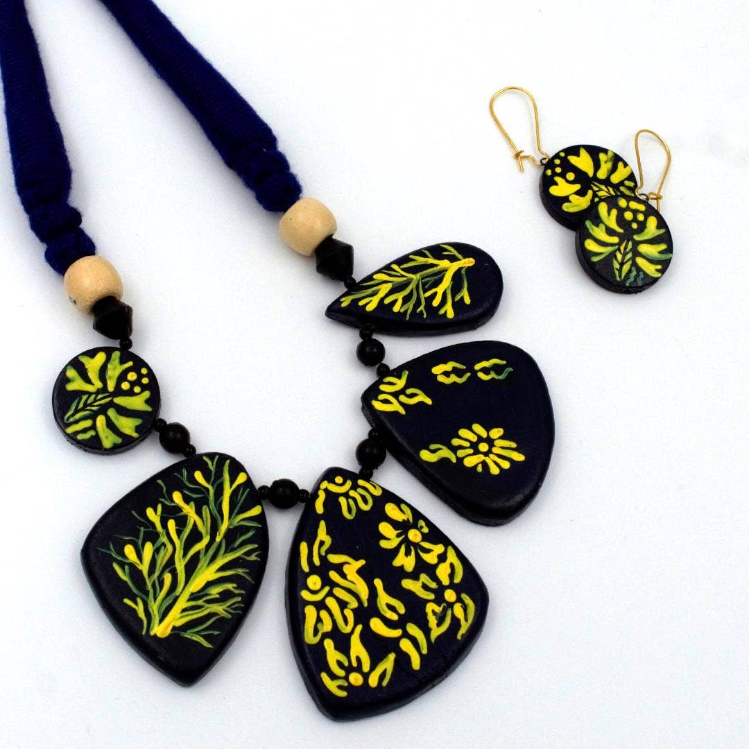House of Kraft - Wholesale Jewelry Set - Floral Jewelry Set | Clay Jewelry | Yellow Forest Jewelry5