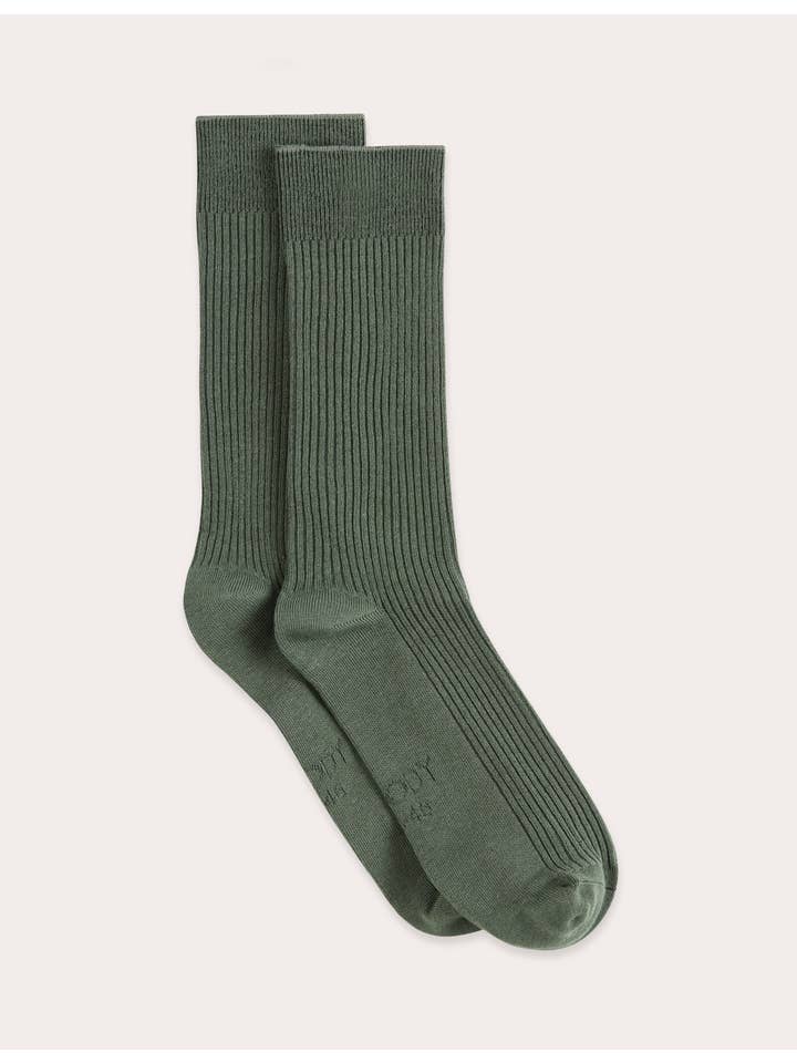 Ribbed Crew Socks - Moss for wholesale on Faire