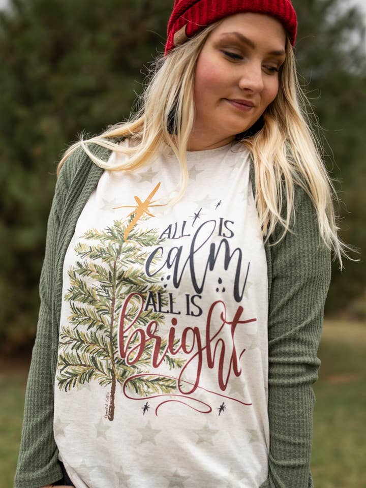 All Is Calm | All Is Bright for wholesale by Branded Cotton