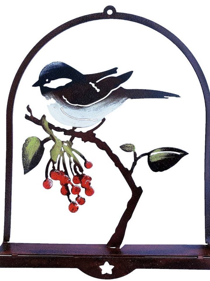 Bird on Cherry 3D Wall Art -Painted for wholesale by Elegant Garden Design