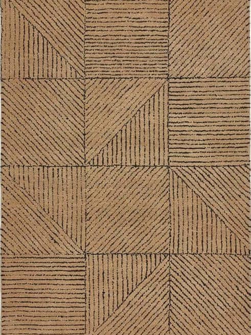 Modern Wool Beige Rug Geometric Design for wholesale by THE RUGS