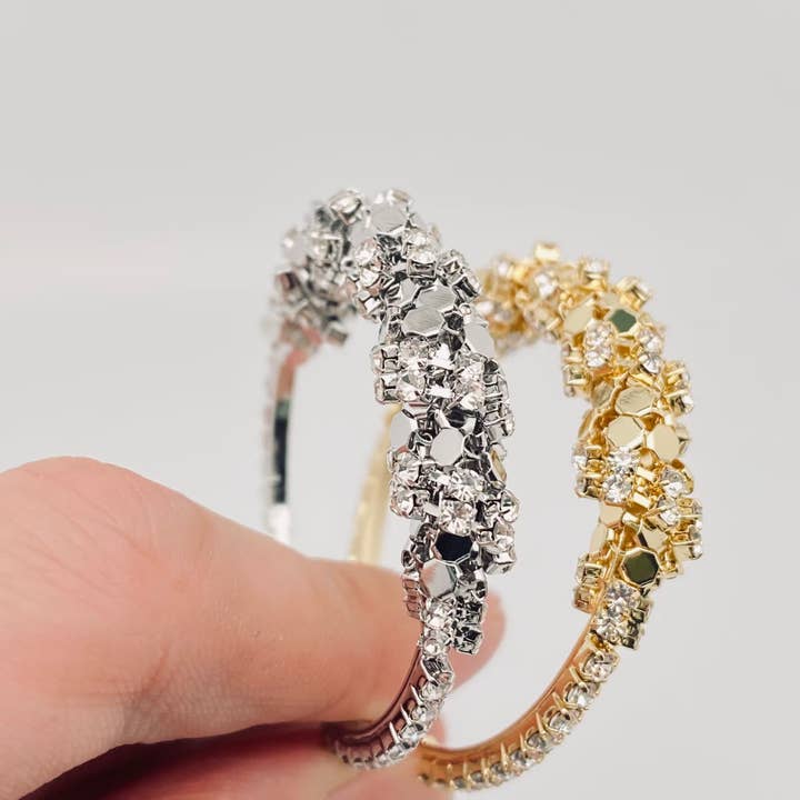 Mio Queena - Wholesale Hoop Earrings - Metal Sequin Large Hoop Earrings2