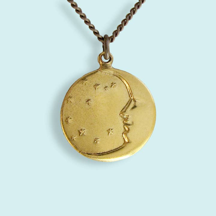 Moon and Starry Sky Necklace for wholesale by Ornamental Things