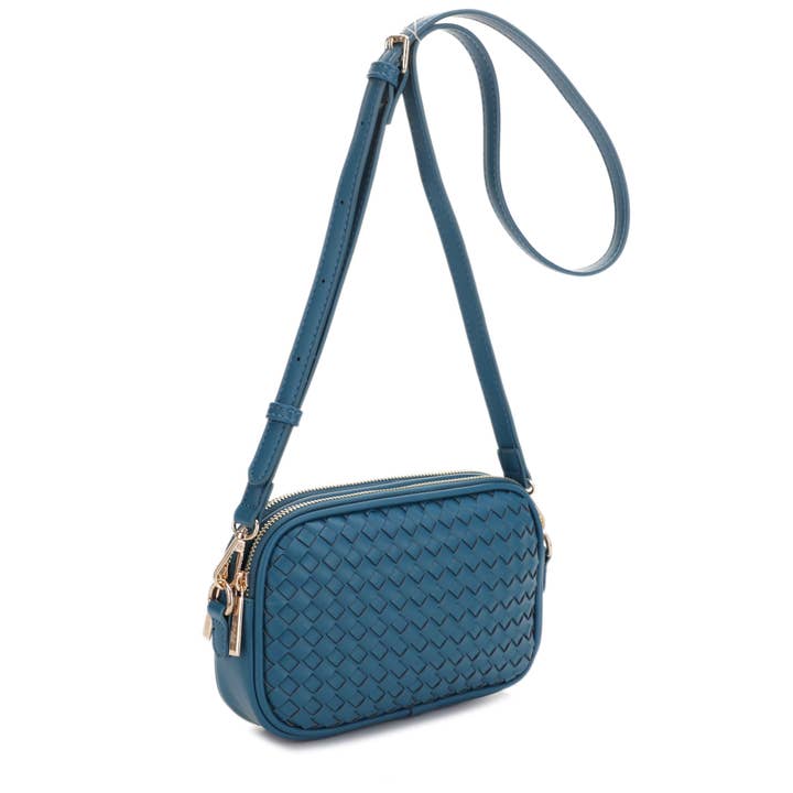 Ava Woven Double Compartment Crossbody for wholesale by MALI + LILI