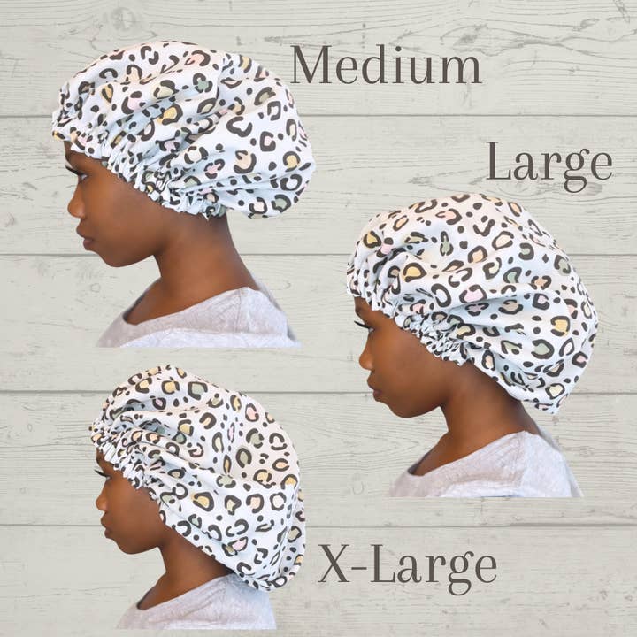 Buli Life - Wholesale Sleep Cap / Bonnet - Women's - Black Floral Satin Lined Bonnet1