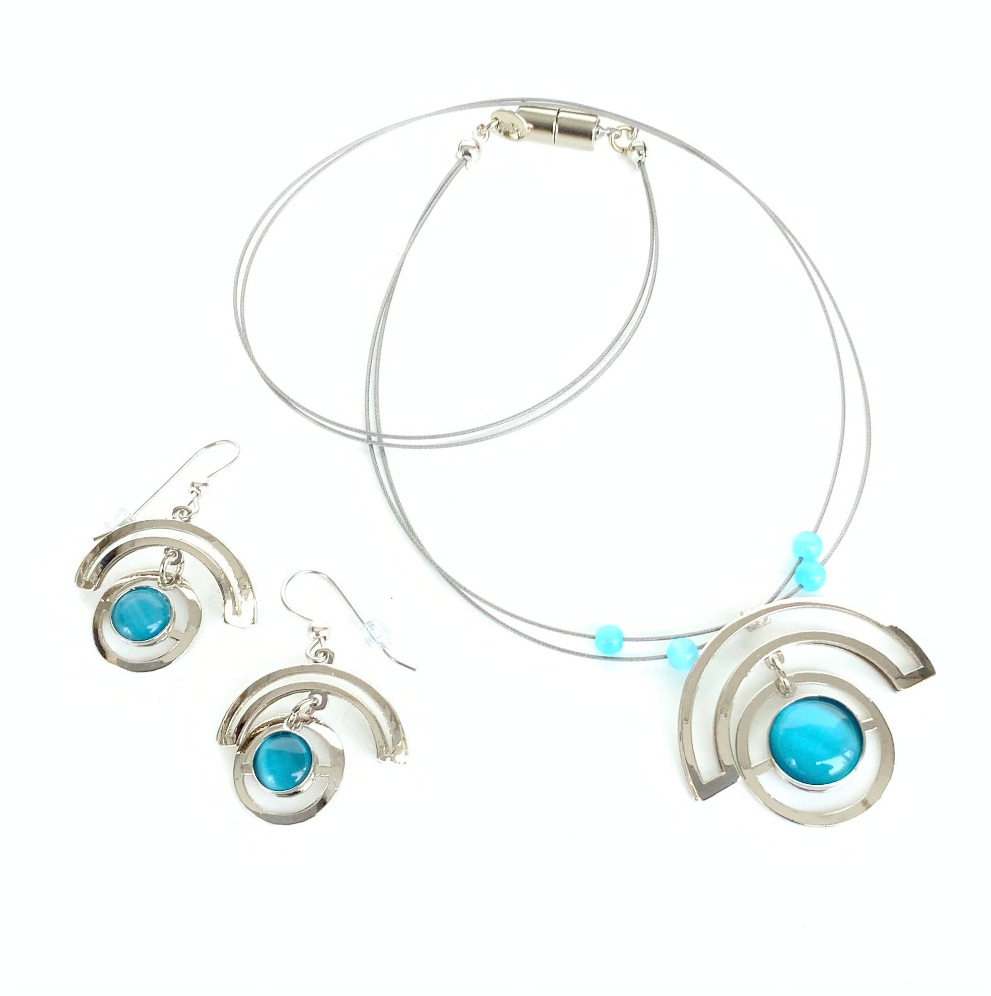 Christophe Poly / Crono Design - Vente Parures de bijoux - ENSEMBLES Préemballés (DFY1) - 6xColliers17'' & Ensembles d'Oreilles & Présentoirs Gratuits4