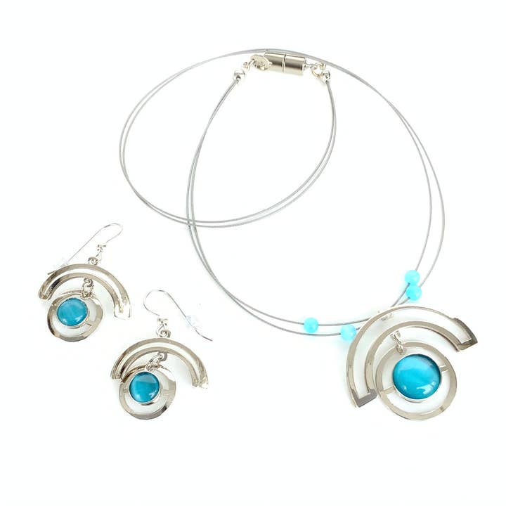 Christophe Poly / Crono Design - Vente Parures de bijoux - ENSEMBLES Préemballés (DFY1) - 6xColliers17'' & Ensembles d'Oreilles & Présentoirs Gratuits4