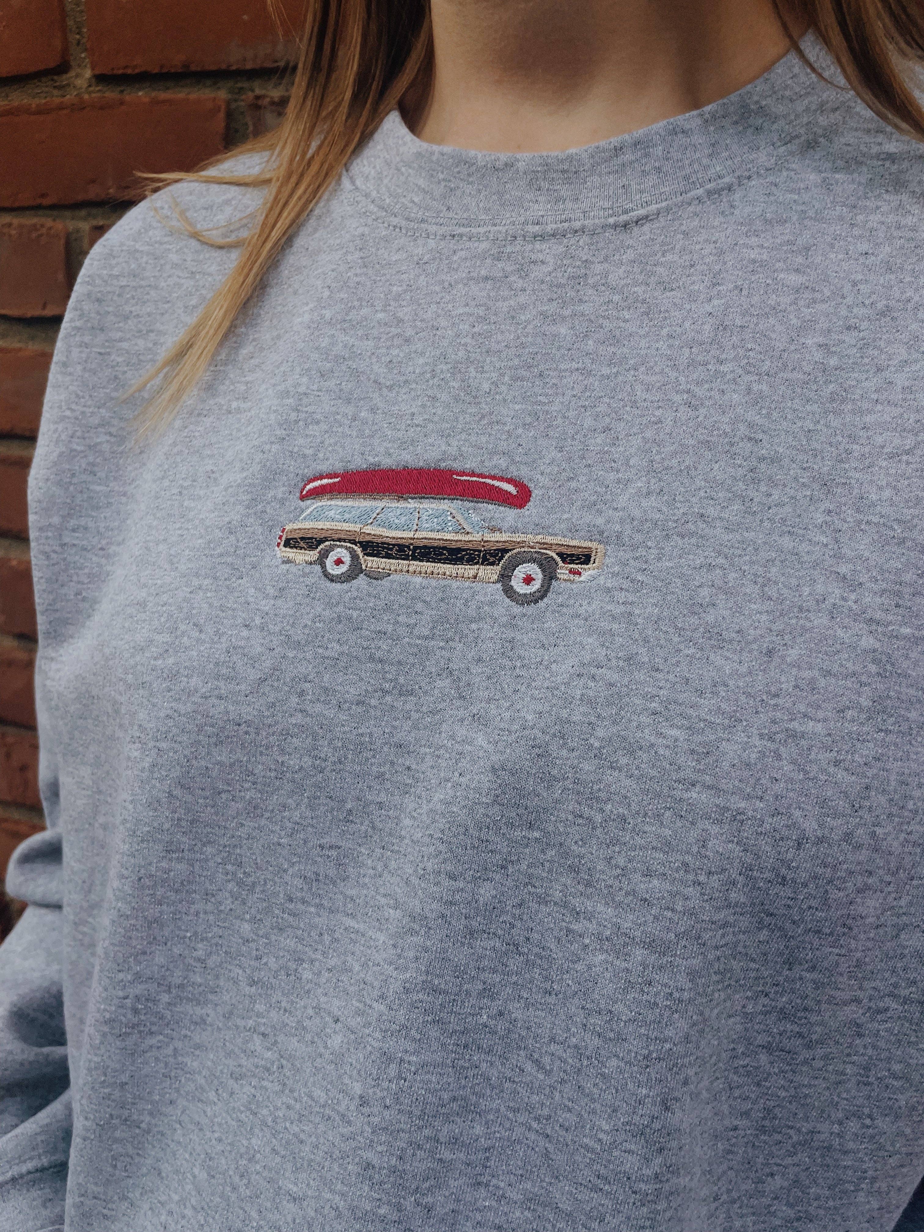 Molly Louise Shop – Sweatshirt - Mulher por atacado – Sweatshirt Carro Vintage Bordada5