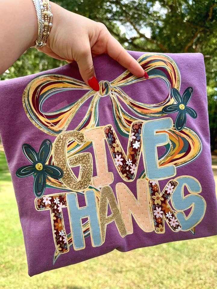 Southern Heritage Outfitters - Wholesale Screen Printed T-Shirt - Women's - Give Thanks Patchwork Tee – Comfort Colors