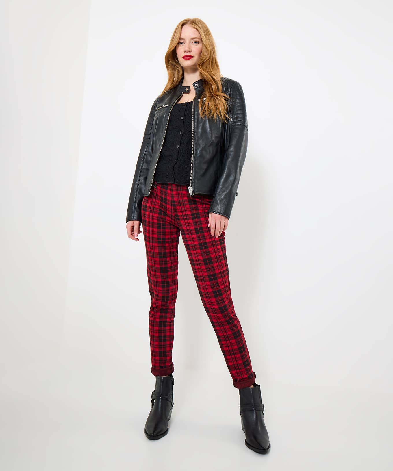 Black Victoria Zip Up Biker Jacket for wholesale on Faire4