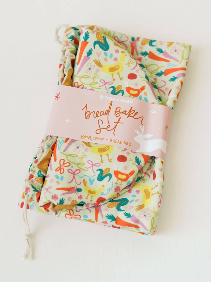 Farm Fresh Bread Baker Set | Bread Bag & Bowl Cover for wholesale by Doe A Deer
