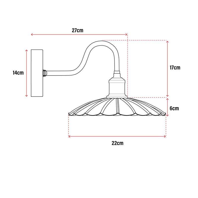 Ledsone - Wholesale Outdoor/Lawn Light - Vintage Umbrella shade Wall Light for Outdoors_22cm Rainproof Design~62265