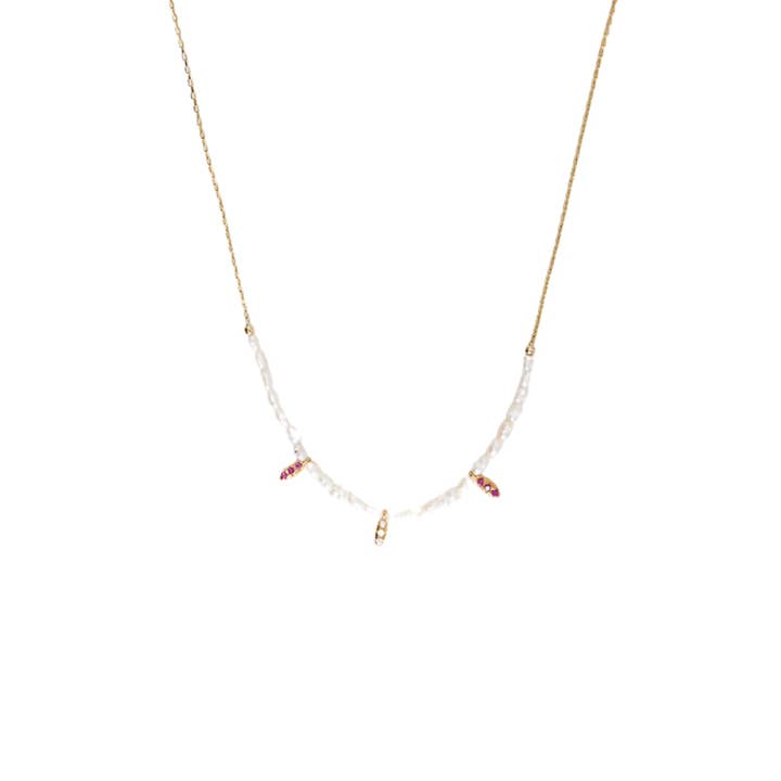 Collier de perles baroques en argent sterling plaqué or pour la vente par Spero London