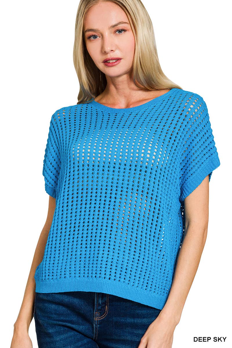 Vanilla Monkey – Engroshandel Pullover - Dame – Viskose hæklet strik gennemsigtig hul sweater11