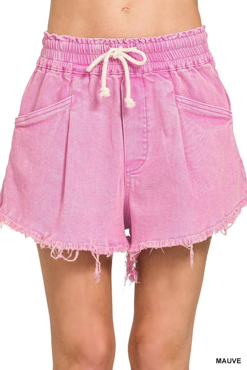 Vanilla Monkey - Wholesale Shorts - Women's - Washed Fray Hem Denim Short Pants8