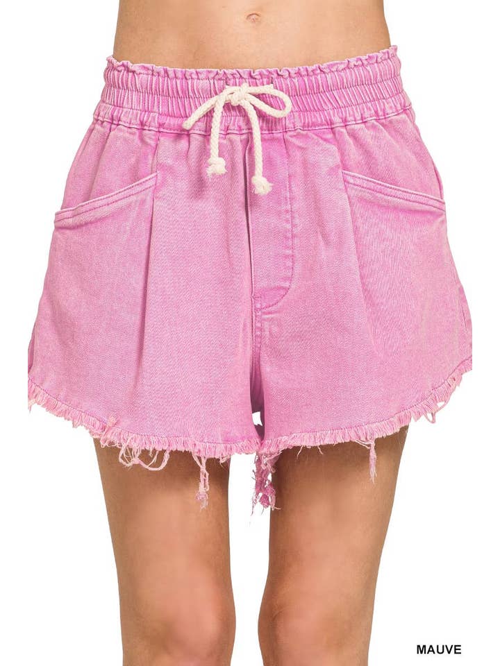 Vanilla Monkey - Wholesale Shorts - Women's - Washed Fray Hem Denim Short Pants8