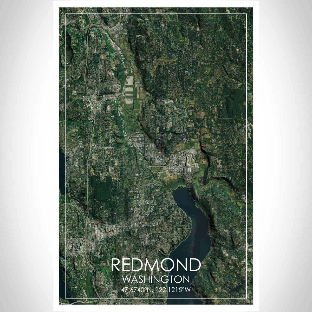 JACE.design - Wholesale Art Print - Redmond WA Map Print Satellite3
