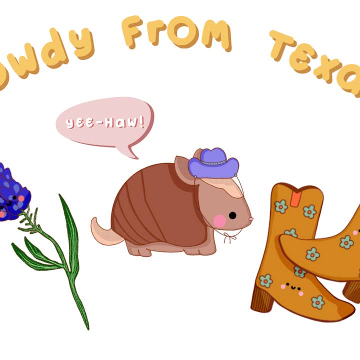 howdy texas (postcard) for wholesale by heypandadesigns