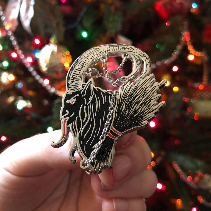 Krampus in Chains - Enamel Pin for wholesale by The Pickety Witch