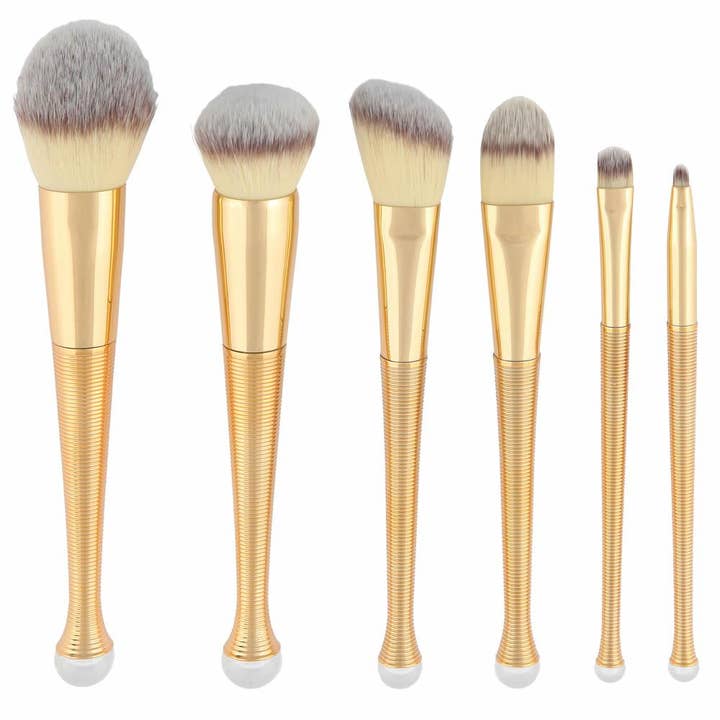 LaRoc Cosmetics - Vendita all'ingrosso Set di pennelli da trucco - Pennelli da trucco dorati - LaROC 6 pezzi