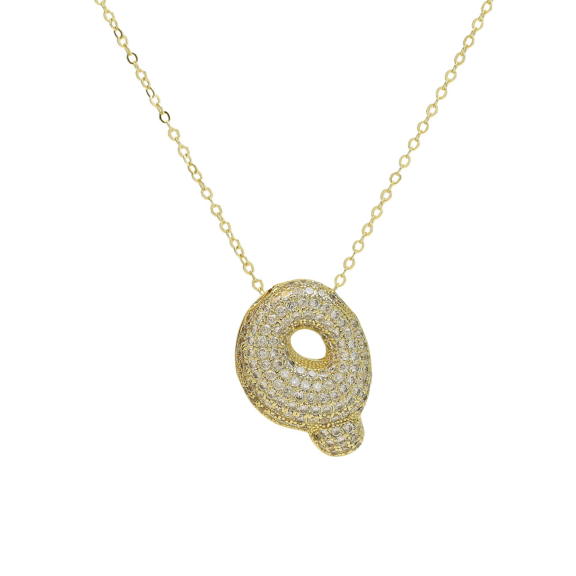 Savvy Bling - Venta al por mayor Collares con colgantes/abalorios - Collar Initial Cz Waterdrop en oro de 18 quilates16