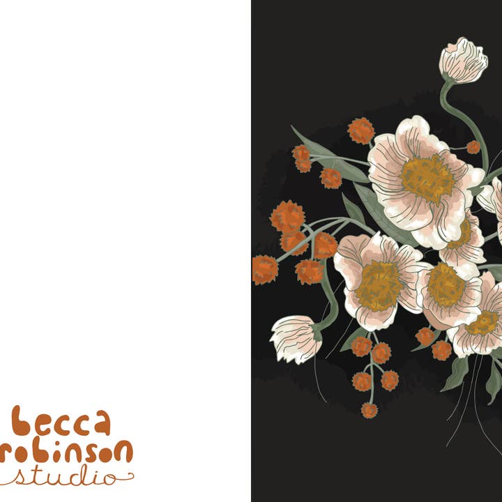Becca Robinson Studio - Wholesale Everyday greeting card - Dark & Moody Floral Greeting Card1