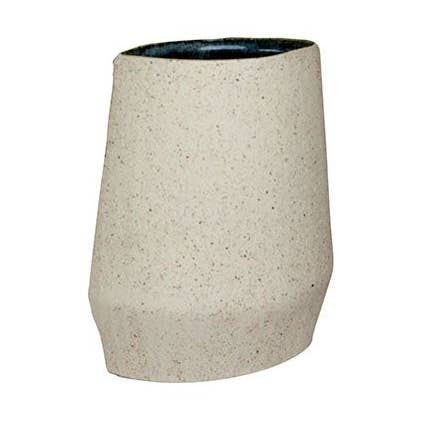 KONISK HVID KERAMIKVASE 23 CM for engroshandel hos Aktual / Dekora Import S.A