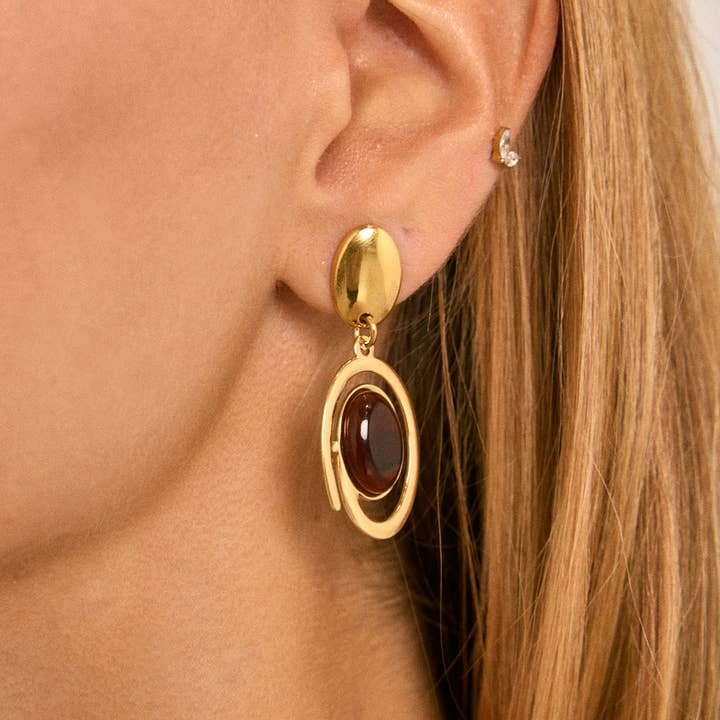 Gold Stainless steel earrings 124RX191 for wholesale on Faire0