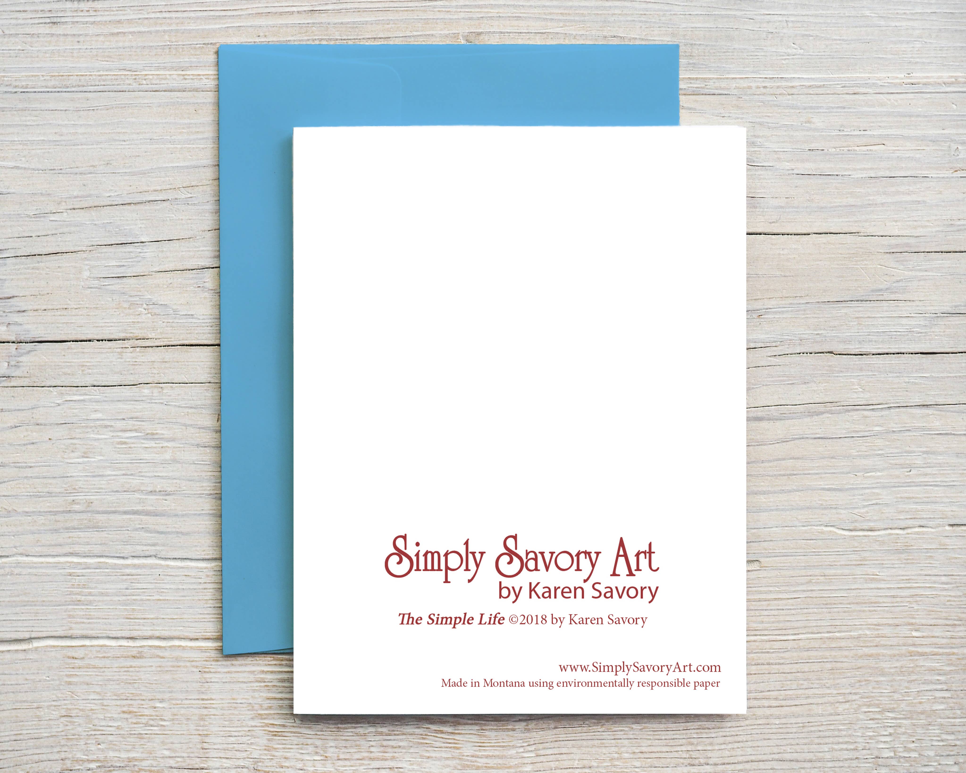 Simply Savory Art - Wholesale Stationery/Notecard Set - The Simple Life Notecard1