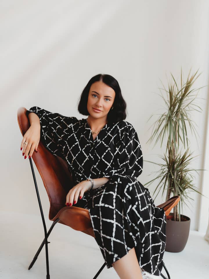 Clara Harlequin Midi Dress for wholesale by Turtledove London