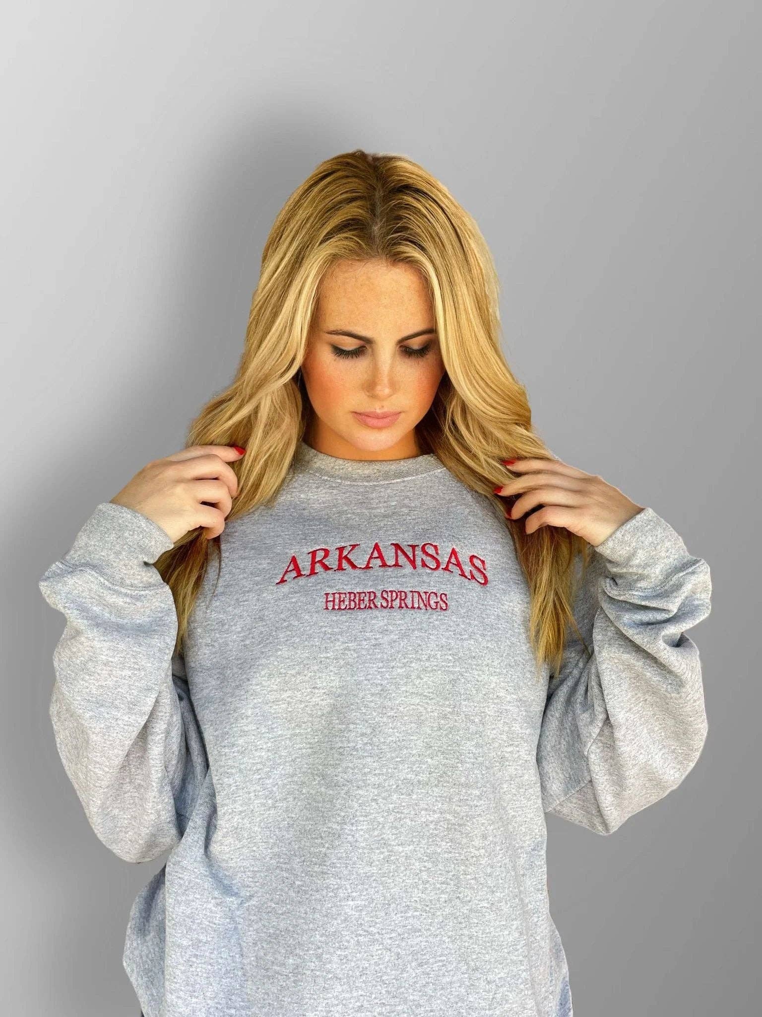 Adelle Linen - Wholesale Graphic Sweatshirt - Women's - Custom State & City Embroidered Sweatshirt 1