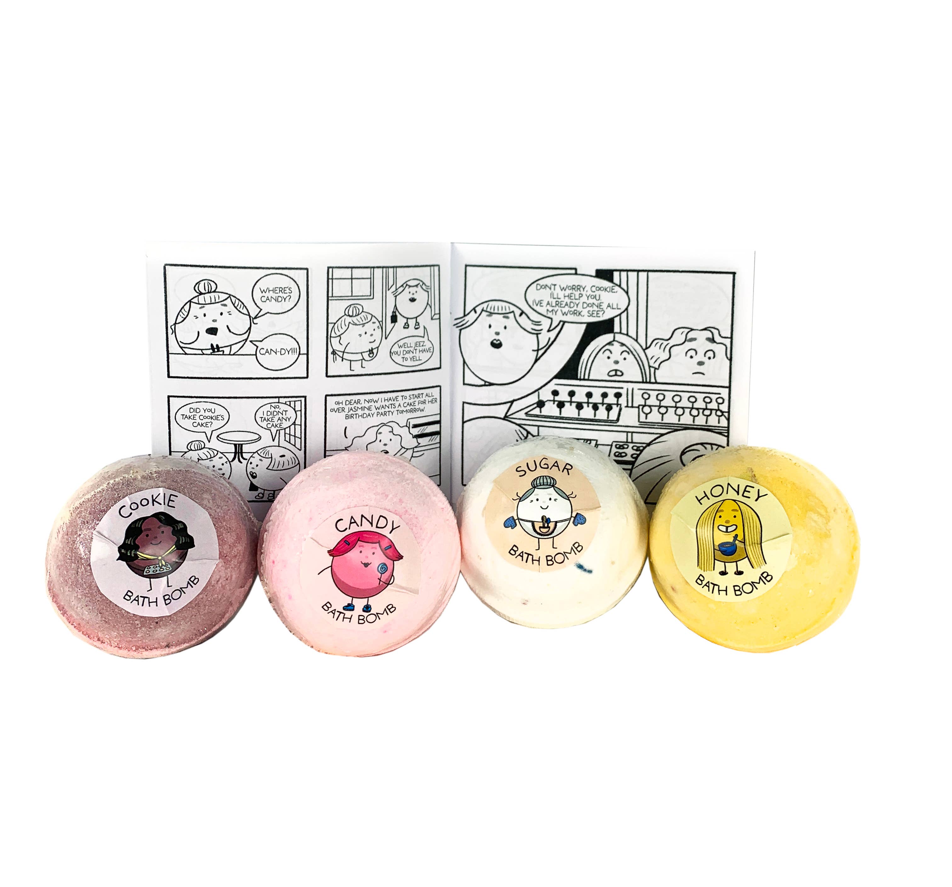 Funky Fresh Kids - Wholesale Bath Bomb/Fizz - Yummies Bath Bombs 4-Pack Gift Set for Kids With Comic Book1