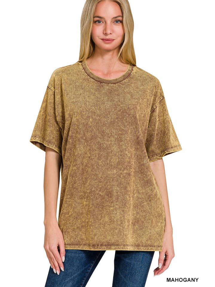 42POPS - Wholesale Knit Top - Women's - .Vintage Wash Oversize Cotton Tee4