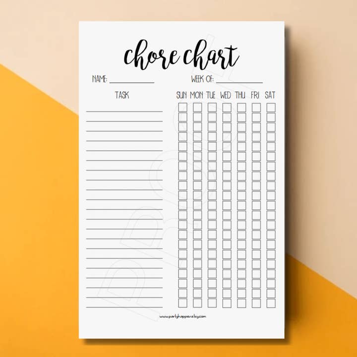 Bloc-notes Chore Chart pour la vente par PartyHappier