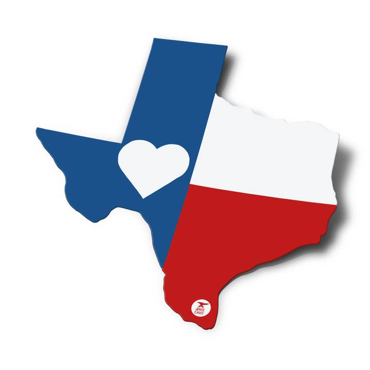 Autocollant coeur drapeau Texas pour la vente par Anvil Cards