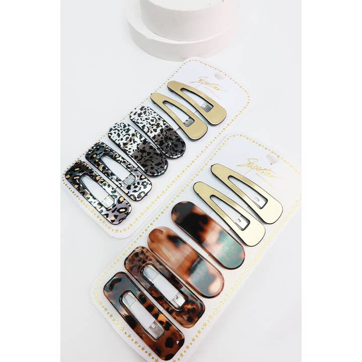 MIX COLOR Assorted Leopard Print Hair Clip for wholesale on Faire