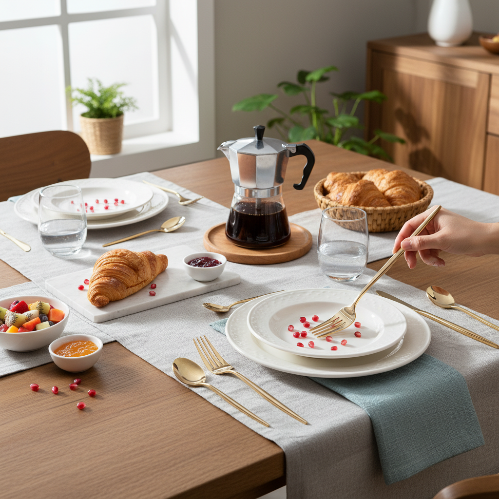 Kadra Kitchenware - Wholesale Flatware Set - Vikko Vera Shiny Champagne Gold 20 Pc Flatware Set1