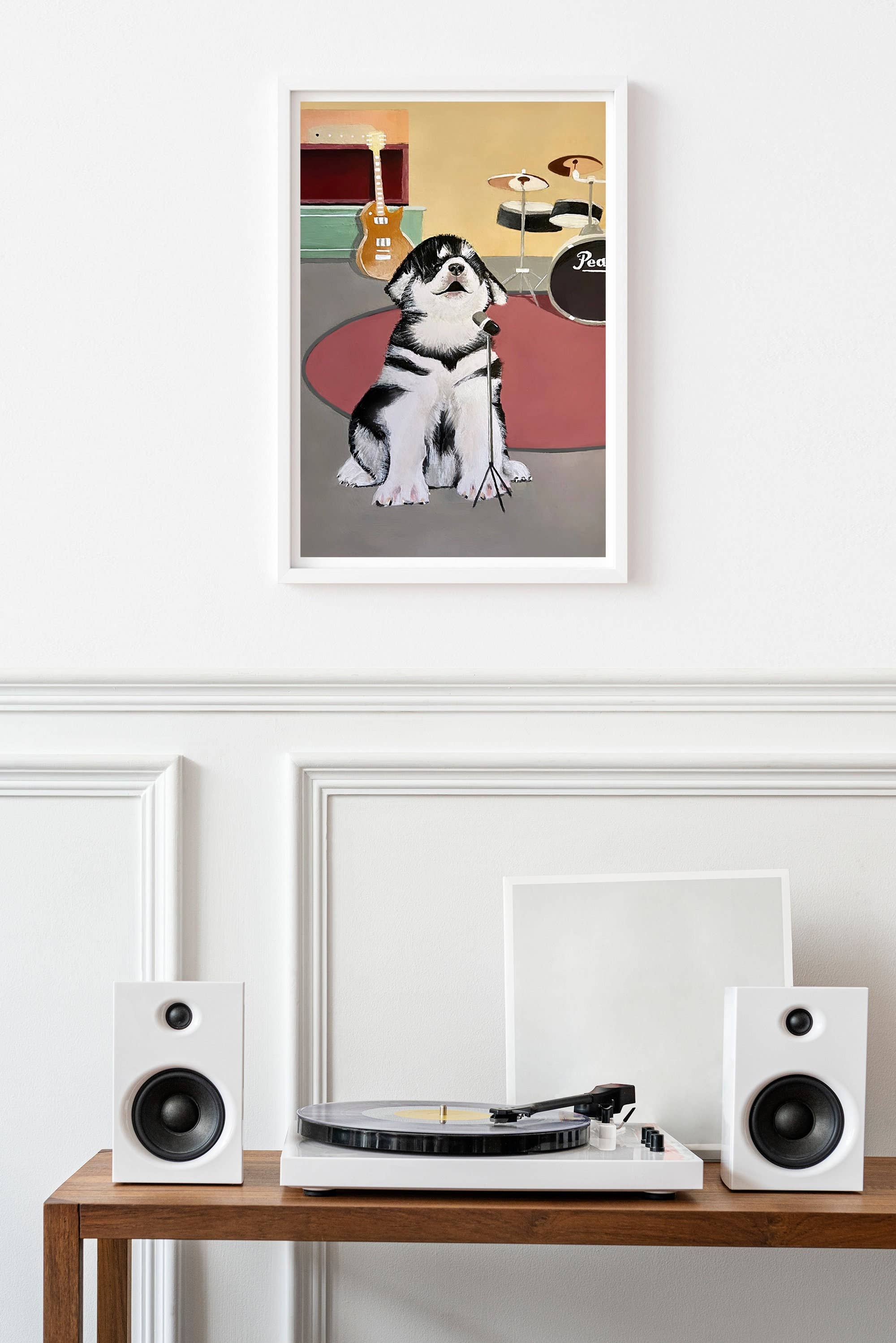 Pawssionate Art - Wholesale Art Print - Singing Husky Art Print, Cute Dog Wall Art1