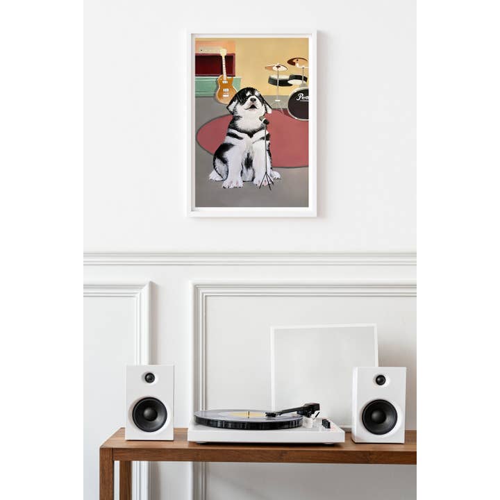 Pawssionate Art - Wholesale Art Print - Singing Husky Art Print, Cute Dog Wall Art1
