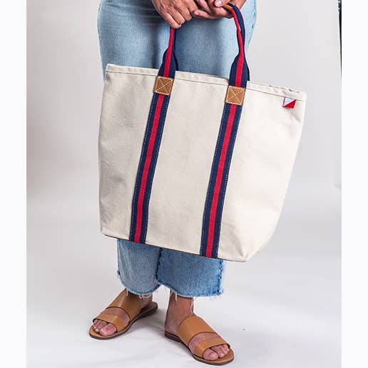 ShoreBags - Wholesale Tote Bag - Women's - Society Canvas Tote Bag with Leather Customize