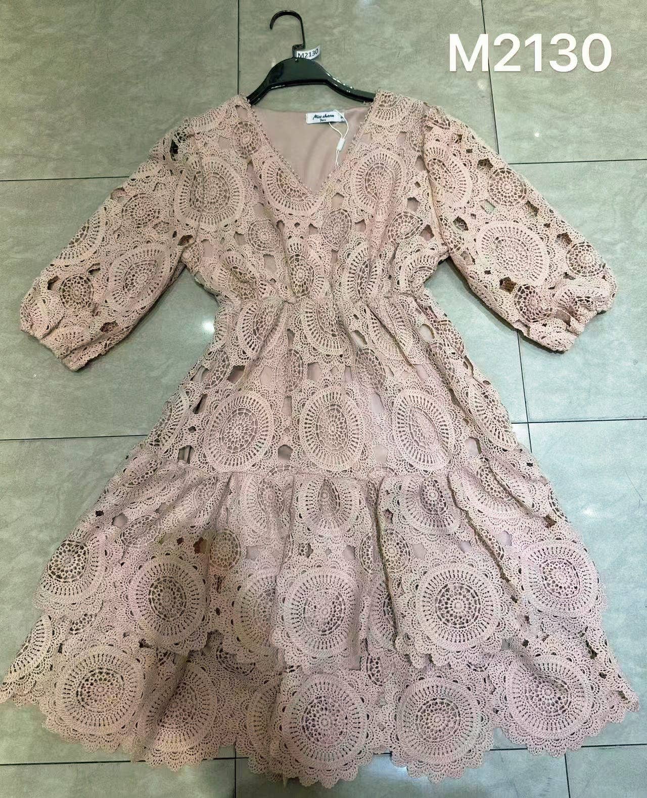 Kurt Muller – Engroshandel Kjole - Dame – Flæse Hæklet Bomuldspanel Midikjole2